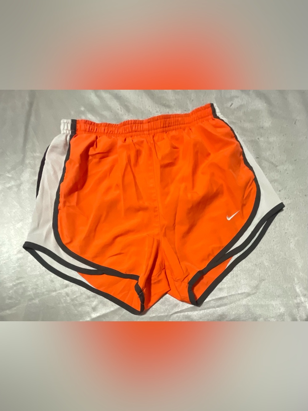 Nike Women’s Bright Orange Running Shorts with Black Trim